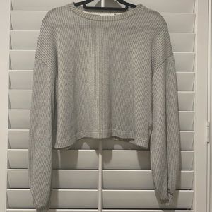 Lush Gray Puff sleeve Sweater top